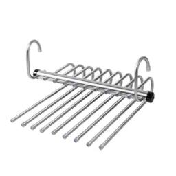 KORVIXA 9Layer Stainless Steel Folding Pant Trouser Hanger Rack in Silver - thumbnail 1