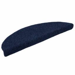 Berkfield Home Self-adhesive Stair Mats 15 pcs Navy 56x17x3 cm Needle Punch - Size: Medium - thumbnail 3