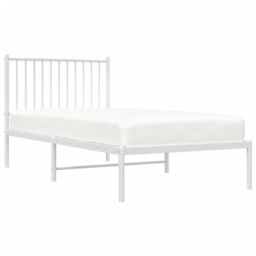 Berkfield Home Metal Bed Frame with Headboard White 90x190 cm Single - thumbnail 3
