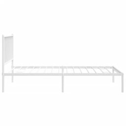 Berkfield Home Metal Bed Frame with Headboard White 90x190 cm Single - thumbnail 6