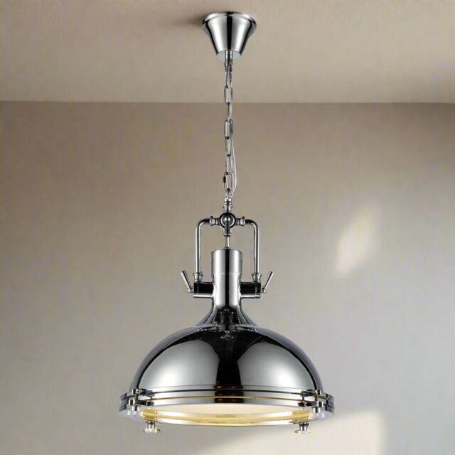 CGC Lighting Porche Extra Large Industrial Polished Chrome Pendant Downlight in Metallic Silver - image 1