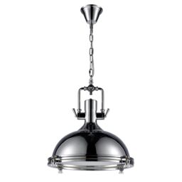 CGC Lighting Porche Extra Large Industrial Polished Chrome Pendant Downlight in Metallic Silver - thumbnail 2