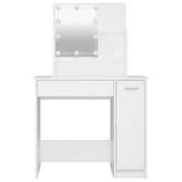 Berkfield Home Dressing Table with LED White 86.5x35x136 cm - thumbnail 5