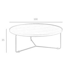 Angel Cerda Round Walnut-Veneer Coffee Table with Black Steel in Brown - thumbnail 8