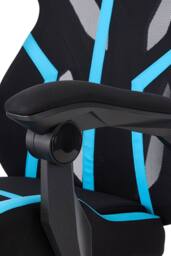 Living and Home Ergonomic High Back Gaming Office Chair with Footrest - Blue & Black - thumbnail 6