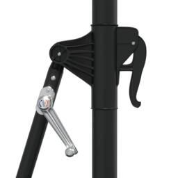 Berkfield Home Elegant Wall-mounted Parasol with LEDs & Metal Pole 300 cm Black - thumbnail 7