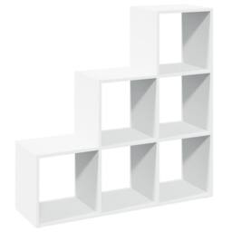 Berkfield Home Room Divider Bookcase¬†3-Tier¬†White 99x29x99 cm Engineered Wood in White - Size: 99 x 29 x 99 cm - thumbnail 7
