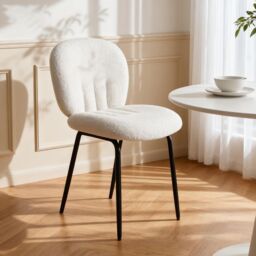 Home Garden Direct Muffin - Set of 2 Dining Chairs in Boucle - Cream in Beige - thumbnail 2
