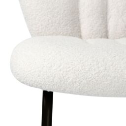 Home Garden Direct Muffin - Set of 2 Dining Chairs in Boucle - Cream in Beige - thumbnail 9