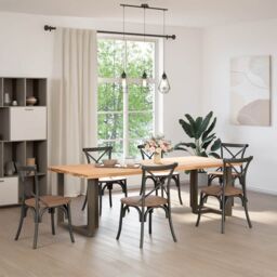 Berkfield Home Dining Table Legs T-Shaped¬†2 pcs Natural Steel 80x35x(72-73) cm Steel in Black - thumbnail 2