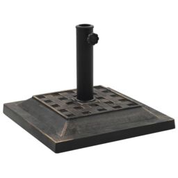 Berkfield Home Parasol Base Square Polyresin 12 kg Bronze in Brown