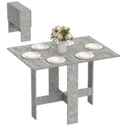HOMCOM Wooden Folding Table Writing Desk in Grey - thumbnail 2
