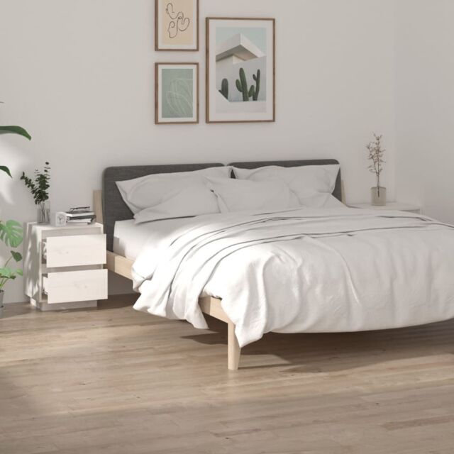 Berkfield Home Bedside Cabinets 2 pcs White 40x35x50 cm Solid Wood Pine - Size: 40 x 35 x 50 cm - image 1
