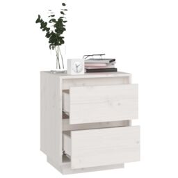 Berkfield Home Bedside Cabinets 2 pcs White 40x35x50 cm Solid Wood Pine - Size: 40 x 35 x 50 cm - thumbnail 5