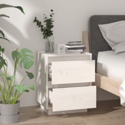 Berkfield Home Bedside Cabinets 2 pcs White 40x35x50 cm Solid Wood Pine - Size: 40 x 35 x 50 cm - thumbnail 4