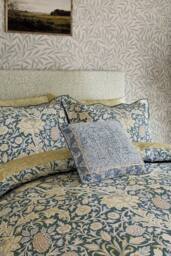 Morris & Co 'Trent' Cotton Duvet Cover Set in Blue - Size: Double - thumbnail 2