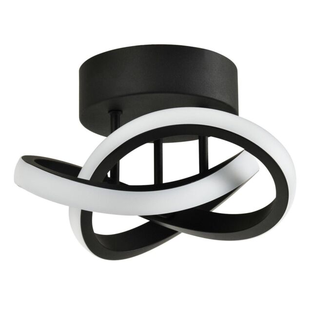 Happy Homewares Modern LED Ceiling Light with Swirl Thick Metal Strip Creates 1253 Lumens in Black - image 1