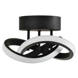 Happy Homewares Modern LED Ceiling Light with Swirl Thick Metal Strip Creates 1253 Lumens in Black - thumbnail 3