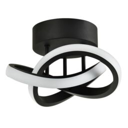 Happy Homewares Modern LED Ceiling Light with Swirl Thick Metal Strip Creates 1253 Lumens in Black - thumbnail 1