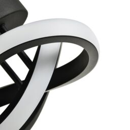 Happy Homewares Modern LED Ceiling Light with Swirl Thick Metal Strip Creates 1253 Lumens in Black - thumbnail 4