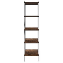 Berkfield Home 5-Tier Shelving Unit Black & Dark Wood 80x40x163 cm - Size: 80 x 40 x 163 cm - thumbnail 4