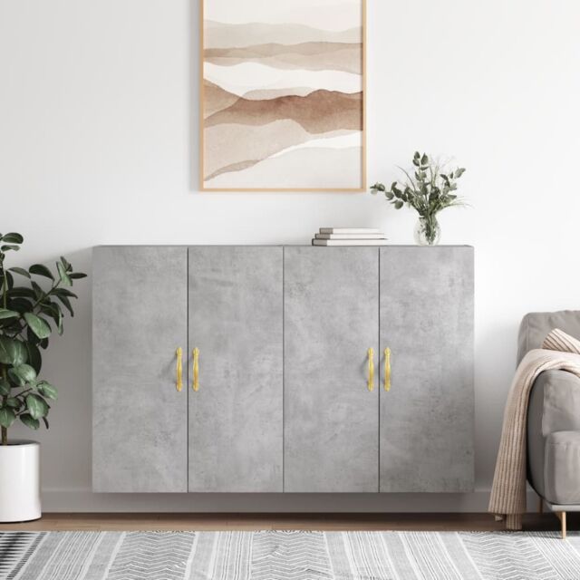 Berkfield Home Wall Mounted Cabinets 2 pcs Concrete Grey 69.5x34x90 cm - image 1
