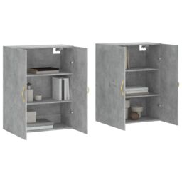 Berkfield Home Wall Mounted Cabinets 2 pcs Concrete Grey 69.5x34x90 cm - thumbnail 3