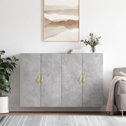 Berkfield Home Wall Mounted Cabinets 2 pcs Concrete Grey 69.5x34x90 cm - thumbnail 1