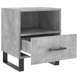 Berkfield Home Modern Bedside Cabinet Concrete Grey 40x35x47.5 cm Engineered Wood - thumbnail 1