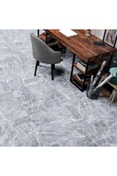 Living and Home 24Pcs Square Stone Effect Self Adhesive Floor Tiles in Grey - thumbnail 2
