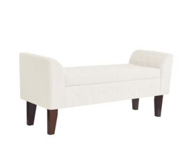 Luxury Living Boucle Ottoman Storage Bench in Cream - thumbnail 3