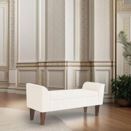 Luxury Living Boucle Ottoman Storage Bench in Cream - thumbnail 5