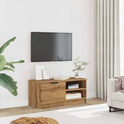 Berkfield Home TV Cabinet Artisan Oak 80x35x36.5 cm Engineered Wood in Brown - thumbnail 3