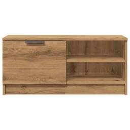 Berkfield Home TV Cabinet Artisan Oak 80x35x36.5 cm Engineered Wood in Brown - thumbnail 4