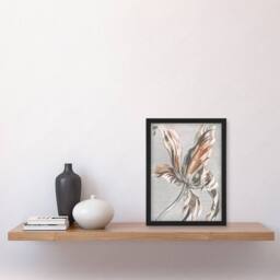 Artery8 Tulip Flower Bloom Floral Painting Teyler Framed Wall Art Print in White - Size: A4 - thumbnail 2