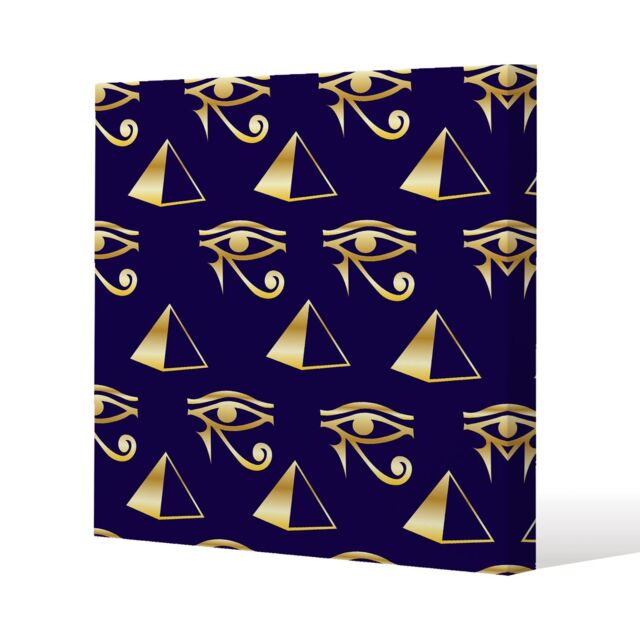 Benjamin Tate Design Gold Pyramid & Eye Of Horus (Canvas Print) / 46 x 46 x 4cm in Natural - Size: 46 x 46 x 4 cm - image 1