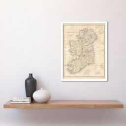 "Artery8 1799 Clement Cruttwell Map Ireland Vintage 12x16"" Framed Art Print in White - Size: W12"" x H16""" - thumbnail 2