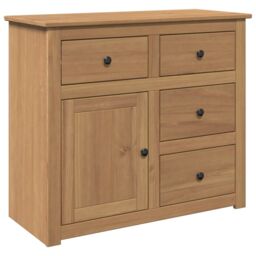 Berkfield Home Sideboard with Drawers Panama 93x40x80 cm Solid Wood Pine in Brown - Size: 93 x 40 x 80 cm - thumbnail 2