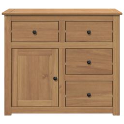 Berkfield Home Sideboard with Drawers Panama 93x40x80 cm Solid Wood Pine in Brown - Size: 93 x 40 x 80 cm - thumbnail 4