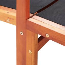 Berkfield Home Durable Garden Chair with Footrest Solid Eucalyptus Wood & Textilene in Black - thumbnail 7
