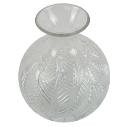 Leaf Clear Fern Print Glass Bottle Vase 26cm in White - thumbnail 4