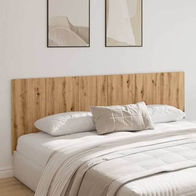 Berkfield Home Wall Headboard Artisian Oak 240x1.5x80 cm Engineered Wood in Brown - image 1