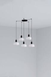 Netlighting Tatawin Small Cluster Pendant Ceiling Light Black Gloss White 5x E27
