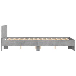 Berkfield Home Bed Frame with Headboard & LED Concrete Grey 140x190 cm - thumbnail 8
