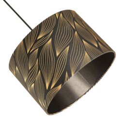 Happy Homewares Designer Black Lamp Shade with Gold Foil Leaves with Inner Satin Fabric Lining - Size: 12 inches - thumbnail 8