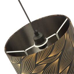 Happy Homewares Designer Black Lamp Shade with Gold Foil Leaves with Inner Satin Fabric Lining - Size: 12 inches - thumbnail 5