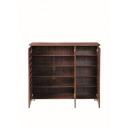 Timber Art Design 5 Tier Shoe Storage Cabinet 3 Door Cupboard Stand Rack Unit in Brown - thumbnail 2