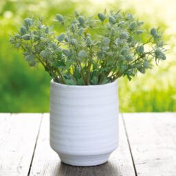 Bloom Artificial Single Green Sea Holly Stem - Faux Fake Silk Flower Indoor Home Floral Decoration - Measures L55cm - thumbnail 2