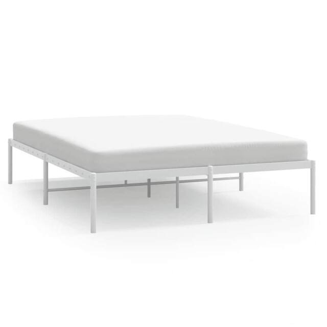Berkfield Home Metal Bed Frame White 140x190 cm - image 1