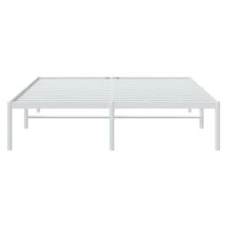 Berkfield Home Metal Bed Frame White 140x190 cm - thumbnail 5